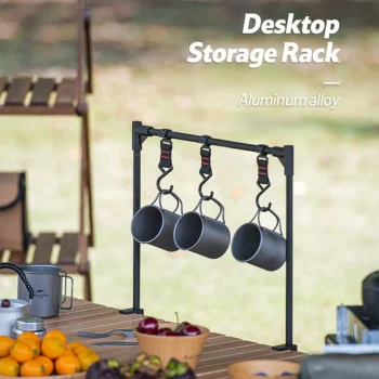 TARKA New Camping Shelf IGT Lantern Stand Picnic Tableware Hanging Racks Portable Detachable Aluminium Alloy Light Hangers Stand 4