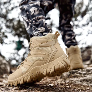 Upgraded Tactics Combat Training Boots Male Outdoors Camping Anti-wear Rapid Response Hiking Shoes Fishing Hunting Sneakers Men 5