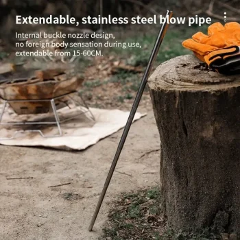 Outdoor Camping Blow Fire Tube Blowpipe Collapsible High Effective Tiny Beach Garden Tool Camping Equipment Blowing Fire Stick 3