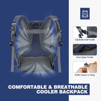 WESTTUNE 35 Can Cooler Backpack Leakproof Insulated Soft Cooler Bag Camping Beach Cooler Ice Chest Backpack for Hiking Travel 4