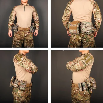 8-in-1 Hunting Tactical Battle Belt with Accessories Tactical Combat Belt Quick Release Rigger Belt Heavy Duty Belts 8 Pcs 5