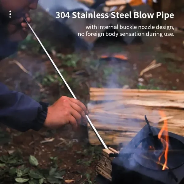Outdoor Camping Blow Fire Tube Blowpipe Collapsible High Effective Tiny Beach Garden Tool Camping Equipment Blowing Fire Stick 2