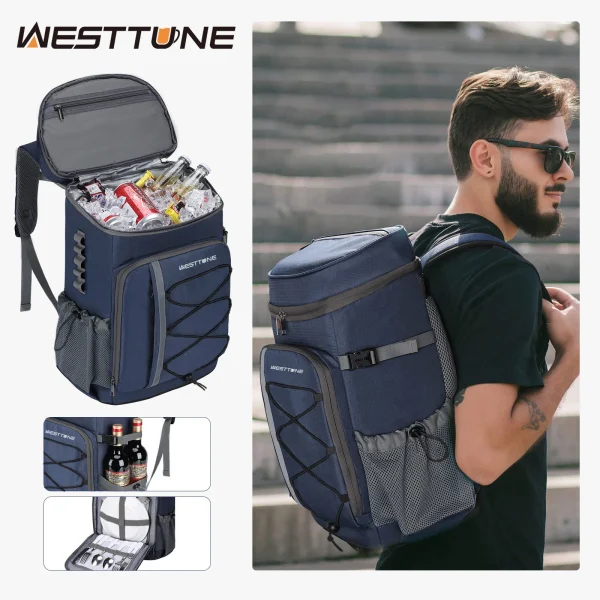 WESTTUNE 35 Can Cooler Backpack Leakproof Insulated Soft Cooler Bag Camping Beach Cooler Ice Chest Backpack for Hiking Travel 1