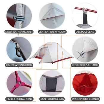 Naturehike Cloud Up 1 2 3 People Tent Ultralight 20D Camping Tent Waterproof Outdoor Hiking Travel Tent Backpacking Cycling Tent 4