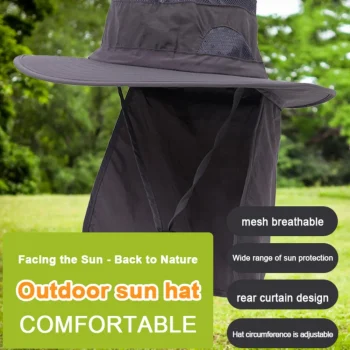 2in1 Summer UV Proteciton Bucket Hat With Back Neck Flap Cover Unisex Outdoor Safari Hiking Fishing Sunhat 5