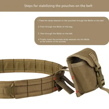 8-in-1 Hunting Tactical Battle Belt with Accessories Tactical Combat Belt Quick Release Rigger Belt Heavy Duty Belts 8 Pcs 4