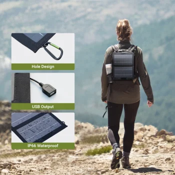 ALLPOWERS 10W Portable Solar Charger ,Waterproof Foldable Solar Panel with USB Output for Hiking Camping Backpacking Phone iPad 4