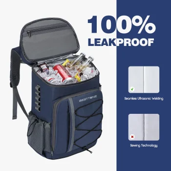 WESTTUNE 35 Can Cooler Backpack Leakproof Insulated Soft Cooler Bag Camping Beach Cooler Ice Chest Backpack for Hiking Travel 3