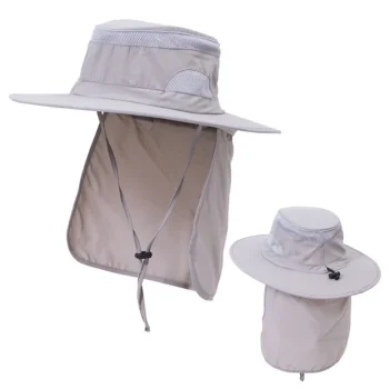 2in1 Summer UV Proteciton Bucket Hat With Back Neck Flap Cover Unisex Outdoor Safari Hiking Fishing Sunhat 4