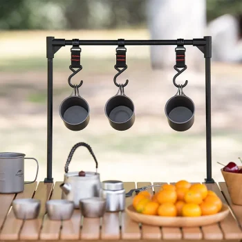 TARKA New Camping Shelf IGT Lantern Stand Picnic Tableware Hanging Racks Portable Detachable Aluminium Alloy Light Hangers Stand 5