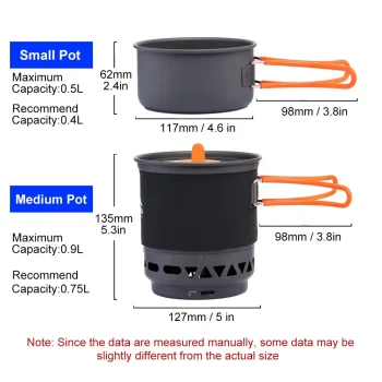 Widesea Camping Cooking System with Heat Exchanger Outdoor Gas Burner Stove Tourist Pot Set Cup Tableware Cookware Tourism Hike 3
