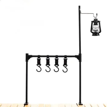TARKA New Camping Shelf IGT Lantern Stand Picnic Tableware Hanging Racks Portable Detachable Aluminium Alloy Light Hangers Stand 1