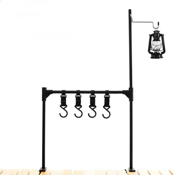 TARKA New Camping Shelf IGT Lantern Stand Picnic Tableware Hanging Racks Portable Detachable Aluminium Alloy Light Hangers Stand 1