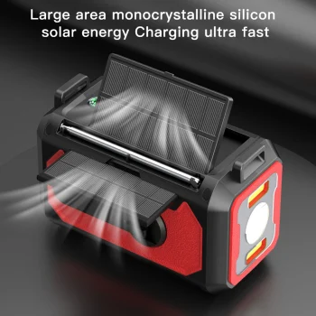 12000mAh Emergency Radio Multifunction Radio Hand Crank Solar AM/FM/NOAA Weather Radios with LED Flashlight Power Bank Charger 3