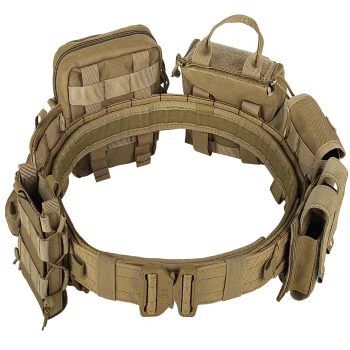 8-in-1 Hunting Tactical Battle Belt with Accessories Tactical Combat Belt Quick Release Rigger Belt Heavy Duty Belts 8 Pcs 1