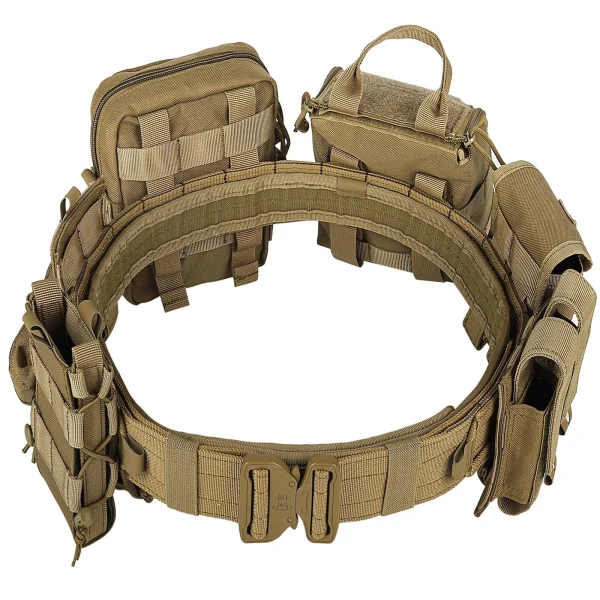 8-in-1 Hunting Tactical Battle Belt with Accessories Tactical Combat Belt Quick Release Rigger Belt Heavy Duty Belts 8 Pcs 1