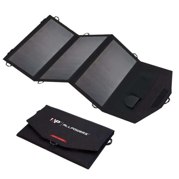 ALLPOWERS Flexible Foldable Solar Panel 5V 18V High Efficience Solar Battery Charger 21W Solar Phone Charger for Travel Iphone 1