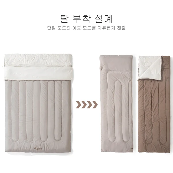 BISINNA 2 Person Camping Sleeping Bag Portable Detachable Sleeping Bag for Travel Outdoor Hiking 2