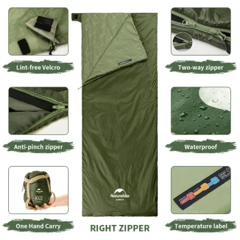 Naturehike lw180 Sleeping Bag Ultralight Cotton Sleeping Bag Spring Summer Sleeping Bag Outdoor Hiking Camping Sleeping Bag 5