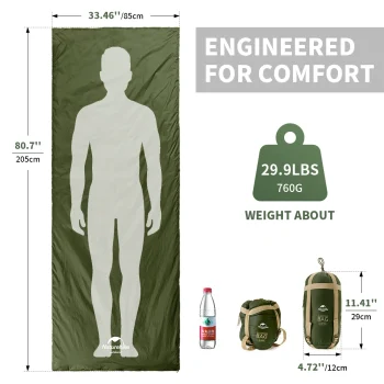 Naturehike lw180 Sleeping Bag Ultralight Cotton Sleeping Bag Spring Summer Sleeping Bag Outdoor Hiking Camping Sleeping Bag 6