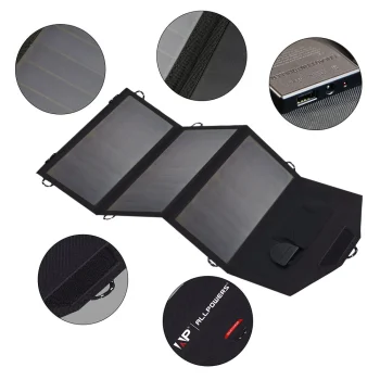 ALLPOWERS Flexible Foldable Solar Panel 5V 18V High Efficience Solar Battery Charger 21W Solar Phone Charger for Travel Iphone 5