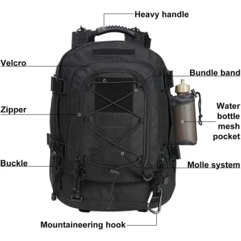 LQARMY 60L Military Tactical Backpack Army Molle Assault Rucksack Outdoor Travel Hiking Rucksacks Camping Hunting mochila hombre 2