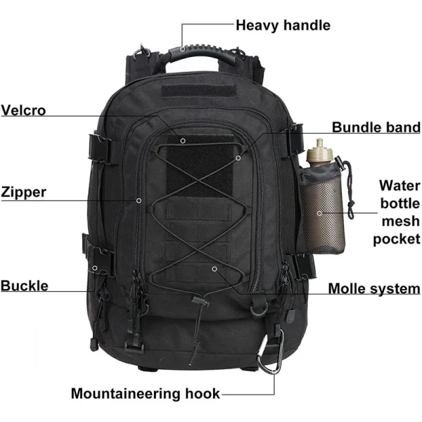 LQARMY 60L Military Tactical Backpack Army Molle Assault Rucksack Outdoor Travel Hiking Rucksacks Camping Hunting mochila hombre 2