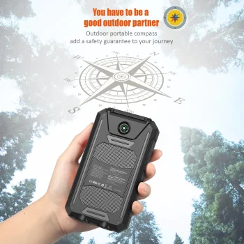 10000mAh Solar Charging Power Bank,Dual USB & Type C Output Port Multicharger Power Bank with Flashlight and Compass 5