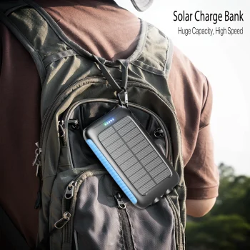 38800mAh Solar Power Bank Portable Charger with Dual USB, Fast Charging, Waterproof, LED for Outdoor Camping Phones Tablets 5