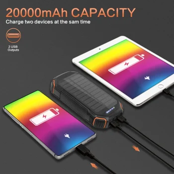 36000mAh Solar Power Bank with Wireless Charging 4 Wires PD18W For Outdoor Adventure daily trip 5