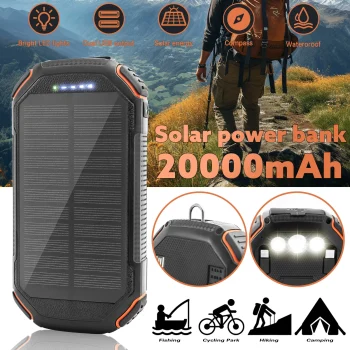 36000mAh Solar Power Bank with Wireless Charging 4 Wires PD18W For Outdoor Adventure daily trip 3