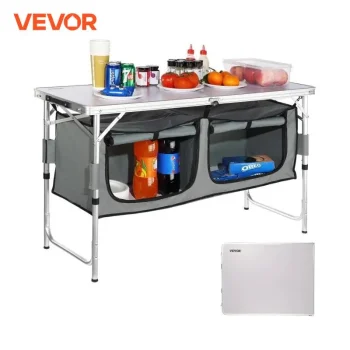 VEVOR Camping Kitchen Table Quick set-up Folding Camping Table MDF Camping Table for Outdoor Picnics BBQ Camping RV Traveling 1