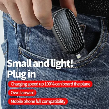 Mini Solar Power Bank Key Ring Portable Charger 1200mAh Powerbank 3