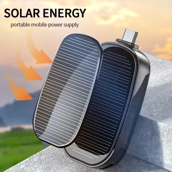 Mini Solar Power Bank Key Ring Portable Charger 1200mAh Powerbank 4