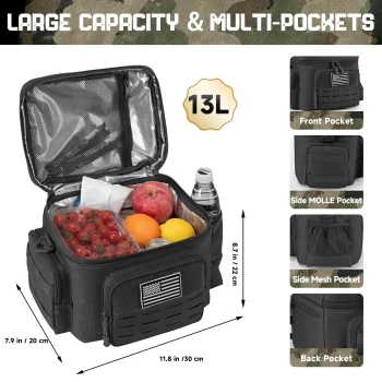 13L Tactical Thermal Cooler Bag Picnic Cooler Box Camping Lunch Bag Outdoor Heavy Duty Lunch Box Cooler Backpack Camping Storage 2