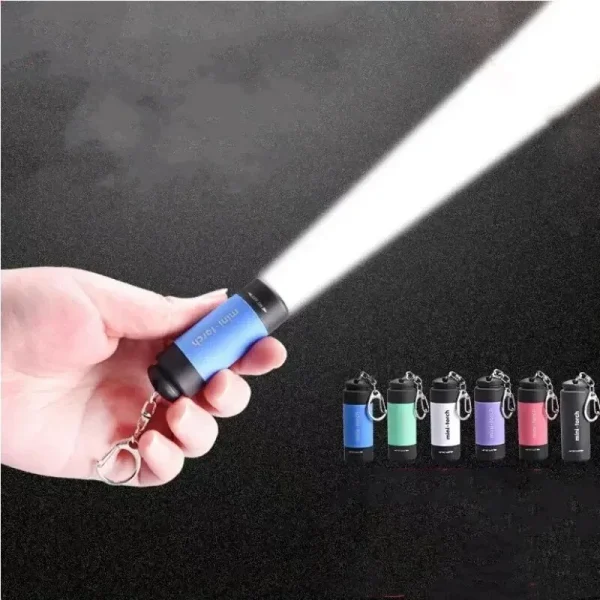 Led micro pocket flashlight portable USB rechargeable keychain flashlight waterproof home Outdoor Hiking Camping flashlight 1