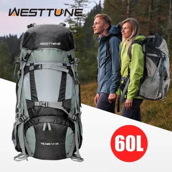 WESTTUNE 60L Explorer Internal Frame Backpack with Rain Cover 1