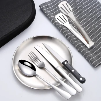 20Pcs Outdoor Camping Cutlery Organizer Utensil Picnic portable Set Stainless Steel 4