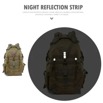 Military Style Tactical Molle Climbing Rucksack Hiking Outdoor Reflective Shoulder Fishing Laptop Bag 2